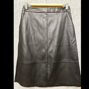 A New Day Women’s Faux Leather Midi Skirt Black Size 4